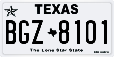 TX license plate BGZ8101