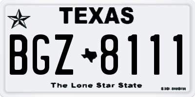 TX license plate BGZ8111