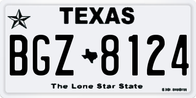 TX license plate BGZ8124