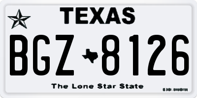 TX license plate BGZ8126