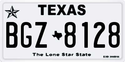 TX license plate BGZ8128