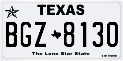 TX license plate BGZ8130