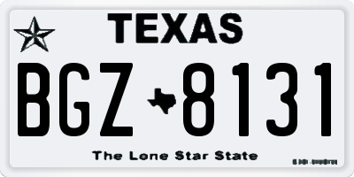 TX license plate BGZ8131