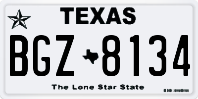 TX license plate BGZ8134