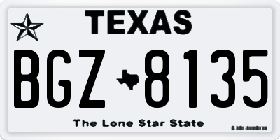 TX license plate BGZ8135
