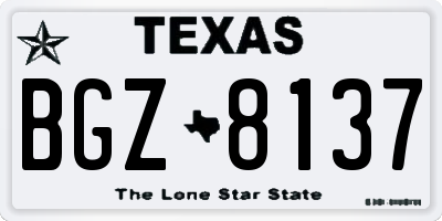 TX license plate BGZ8137