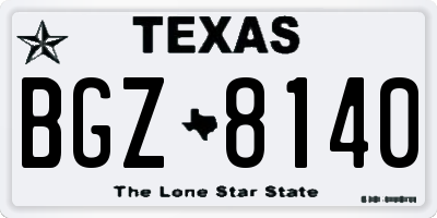 TX license plate BGZ8140