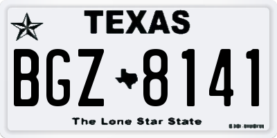 TX license plate BGZ8141