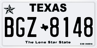 TX license plate BGZ8148