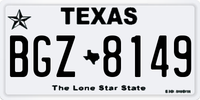 TX license plate BGZ8149