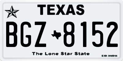 TX license plate BGZ8152