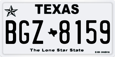 TX license plate BGZ8159
