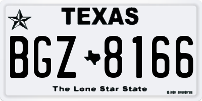 TX license plate BGZ8166