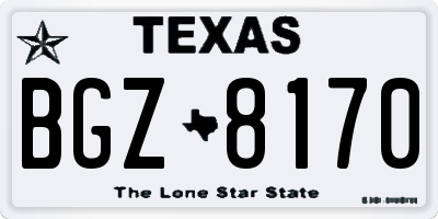 TX license plate BGZ8170