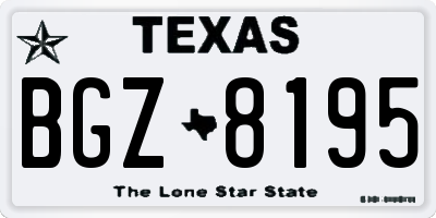 TX license plate BGZ8195
