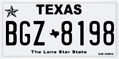 TX license plate BGZ8198