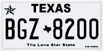 TX license plate BGZ8200