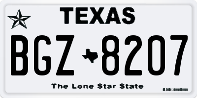 TX license plate BGZ8207