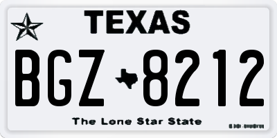 TX license plate BGZ8212