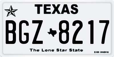 TX license plate BGZ8217