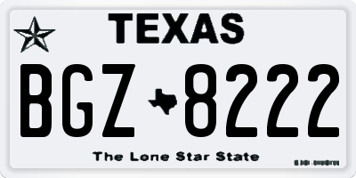 TX license plate BGZ8222