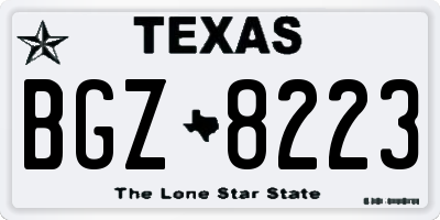 TX license plate BGZ8223