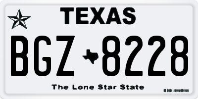 TX license plate BGZ8228