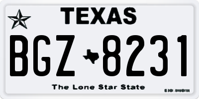 TX license plate BGZ8231