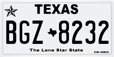TX license plate BGZ8232