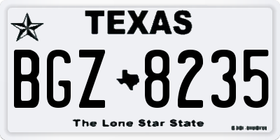 TX license plate BGZ8235