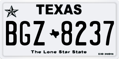 TX license plate BGZ8237