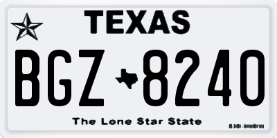 TX license plate BGZ8240