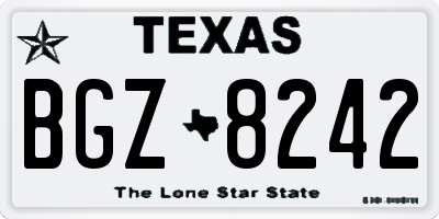 TX license plate BGZ8242