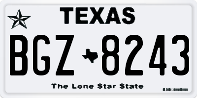 TX license plate BGZ8243