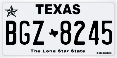 TX license plate BGZ8245