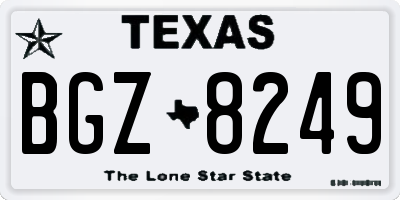 TX license plate BGZ8249