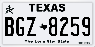 TX license plate BGZ8259