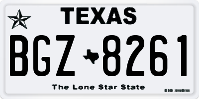 TX license plate BGZ8261