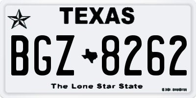 TX license plate BGZ8262