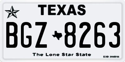 TX license plate BGZ8263