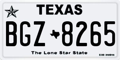 TX license plate BGZ8265