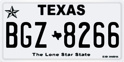 TX license plate BGZ8266