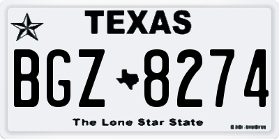 TX license plate BGZ8274