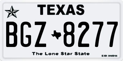 TX license plate BGZ8277