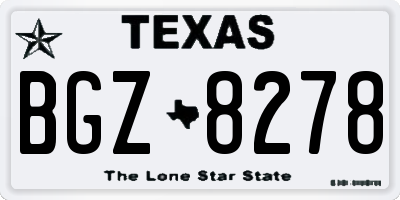 TX license plate BGZ8278