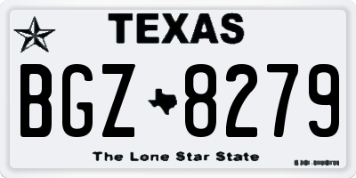 TX license plate BGZ8279