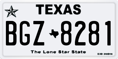 TX license plate BGZ8281