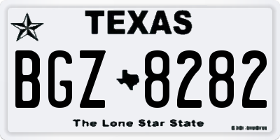 TX license plate BGZ8282