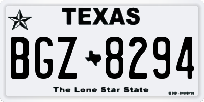 TX license plate BGZ8294