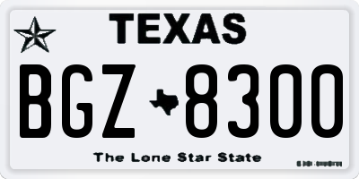 TX license plate BGZ8300